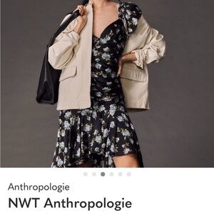 Anthropologie Black Floral Midi Dress